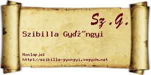 Szibilla Gyöngyi névjegykártya